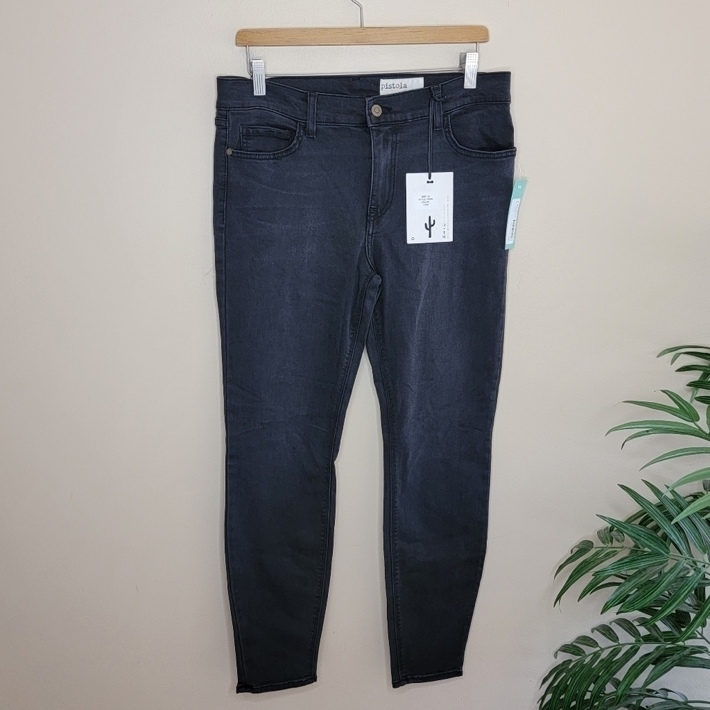 NWT Stitch Fix Pistola Black Isobel Skinny Jeans Size 32 Stretch 28.5" Inseam
